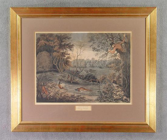 Appraisal: English Poaching Lithographs After Blake Engraved by C Turner Group