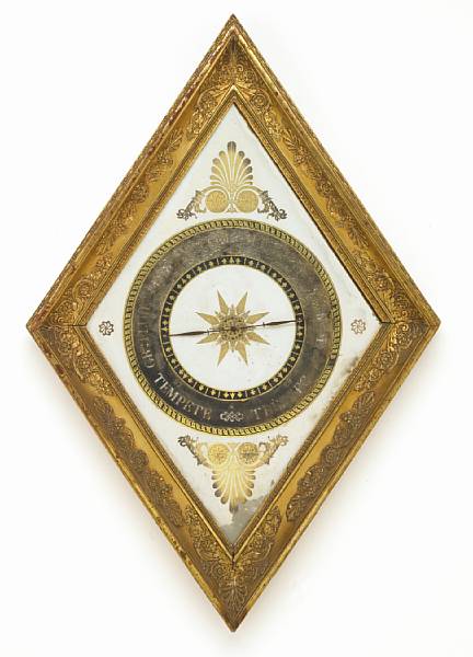 Appraisal: A Charles X giltwood and gesso barometer circa The lozenge