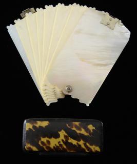 Appraisal: Tortoiseshell snuff box and mother of pearl note pad