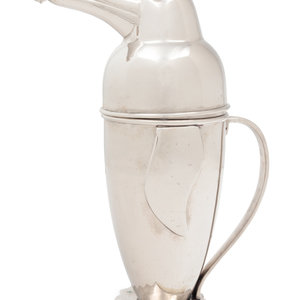 Appraisal: A Chromed Metal Penguin Cocktail Shaker Height inches Property from