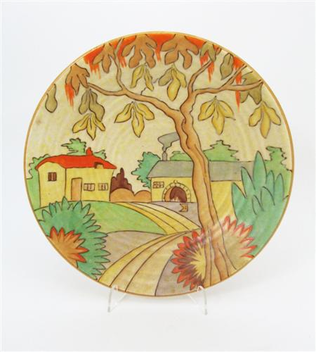 Appraisal: CROWN DEVON WALL PLATE CIRCA decorated with a farmyard scene