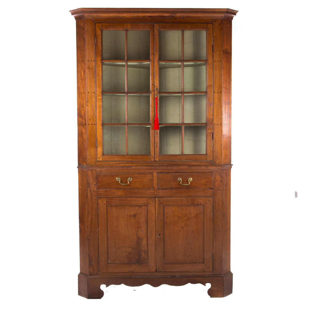 Appraisal: Federal walnut corner cabinet probably Virginia late th early th