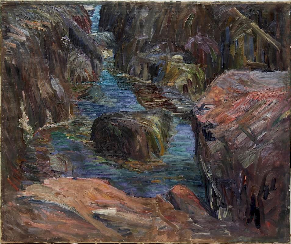 Appraisal: Agnes Millen Richmond American - - Oil River gorge landscape