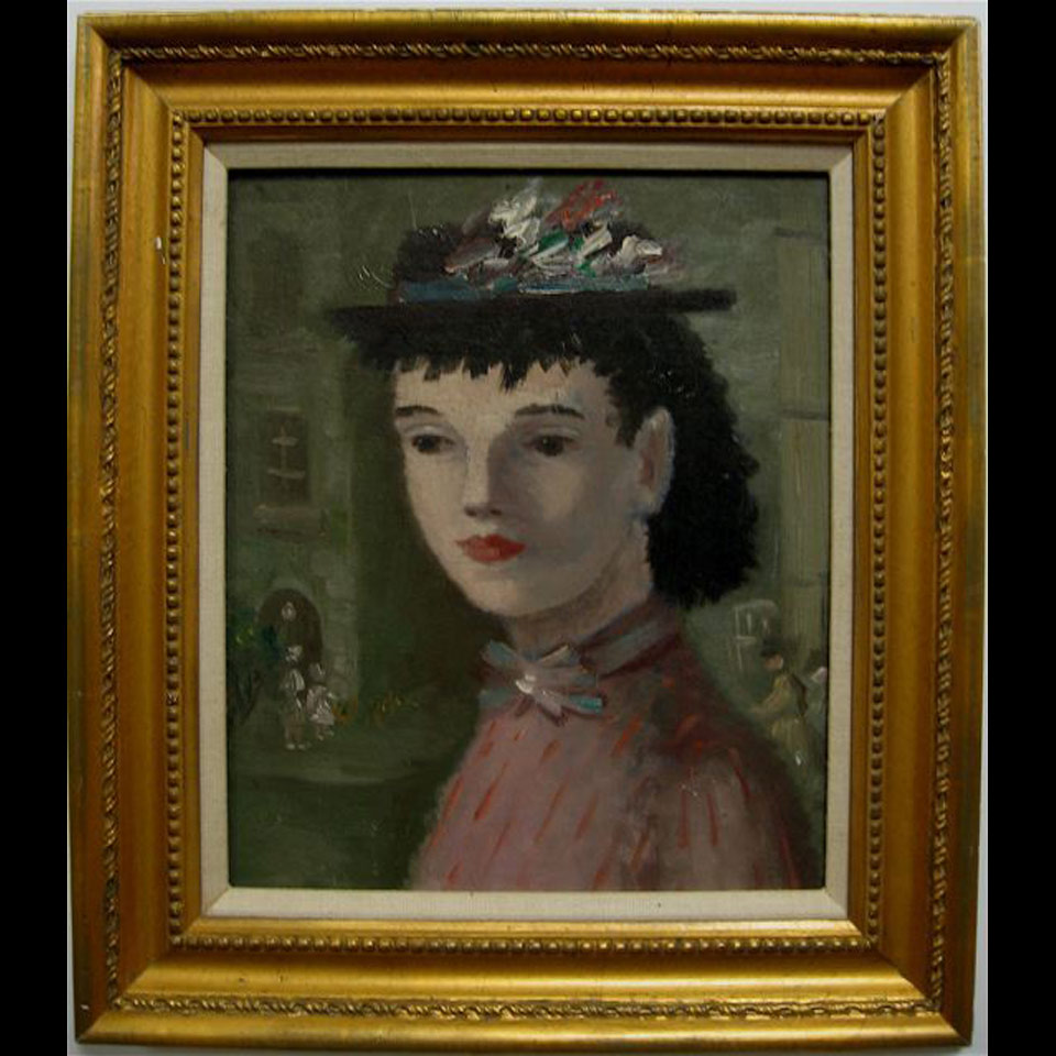 Appraisal: UNSIGNED STYLE OF D EDZARD PORTRAIT OF A YOUNG WOMAN