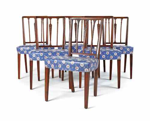 Appraisal: Set of six Regency style mahogany dining chairs period and