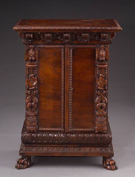 Appraisal: An Italian Baroque style walnut credenza th century The rectangular