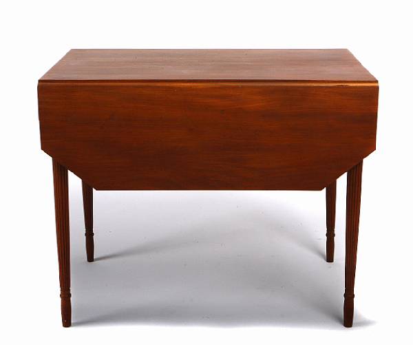 Appraisal: A Sheraton drop leaf table th century refinished height in