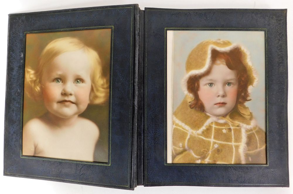 Appraisal: Hand Tinted Photo Album Photo album of hand tinted x