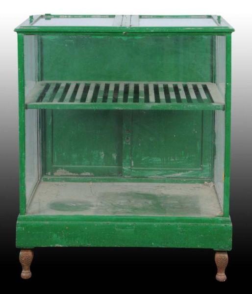 Appraisal: Country Store Display Case Description Painted green Two glass doors