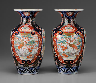 Appraisal: Pair Imari Porcelain Vases Japanese late th early th century