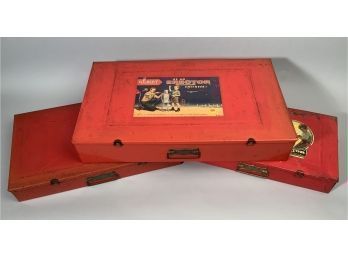 Appraisal: Three vintage Erector sets in metal boxes including numbers and