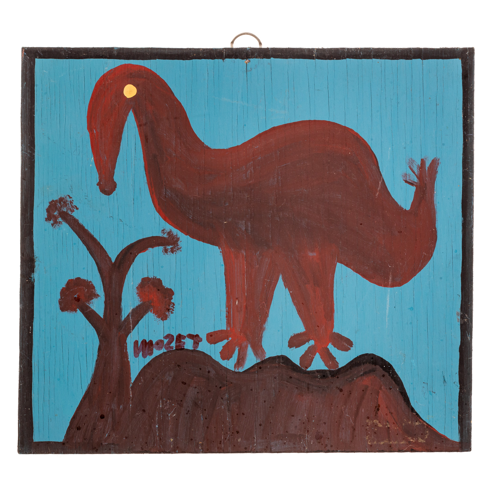 Appraisal: MOSE TOLLIVER DINOSAUR OIL ON WOOD American - Oil on