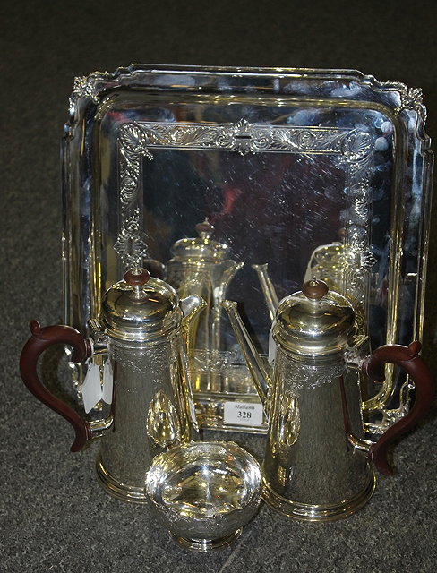 Appraisal: A MODERN SILVER COFFEE SET by Garrard of London comprising