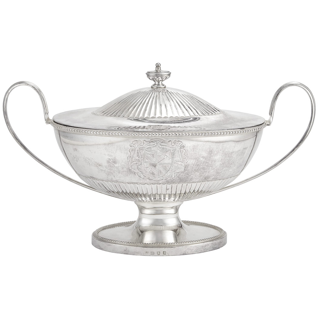 Appraisal: George III Sterling Silver Covered Soup Tureen Henry Greenway London