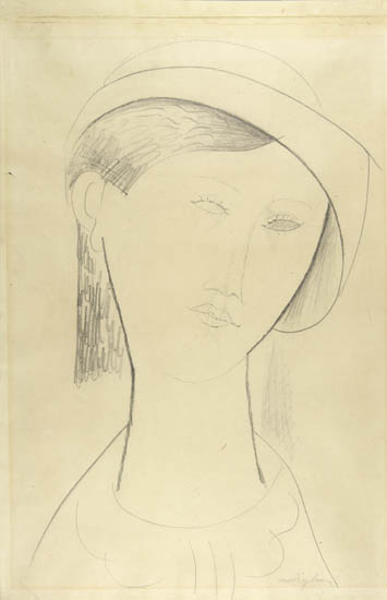 Appraisal: AMEDEO MODIGLIANI Beatrice Hastings Pencil on cream wove paper circa