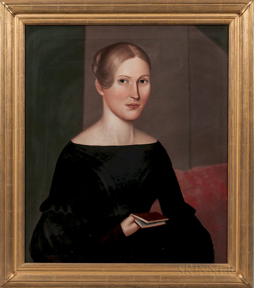 Appraisal: American School th Century Portrait of a Young Woman American