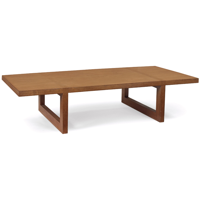 Appraisal: Edward Wormley coffee table by Dunbar bleached walnut model rectangular