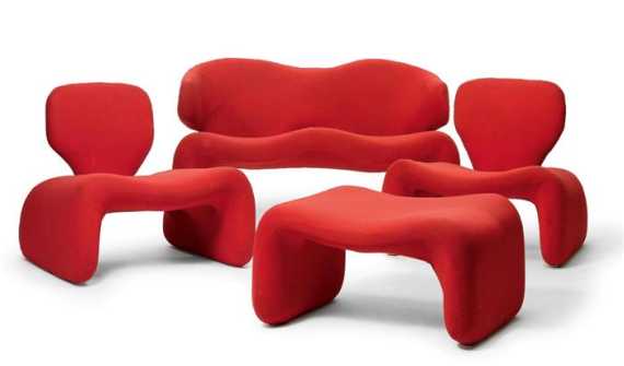 Appraisal: MOURGUE OLIVIER LIVING ROOM FURNITURE Djin designed for Airborne Foam