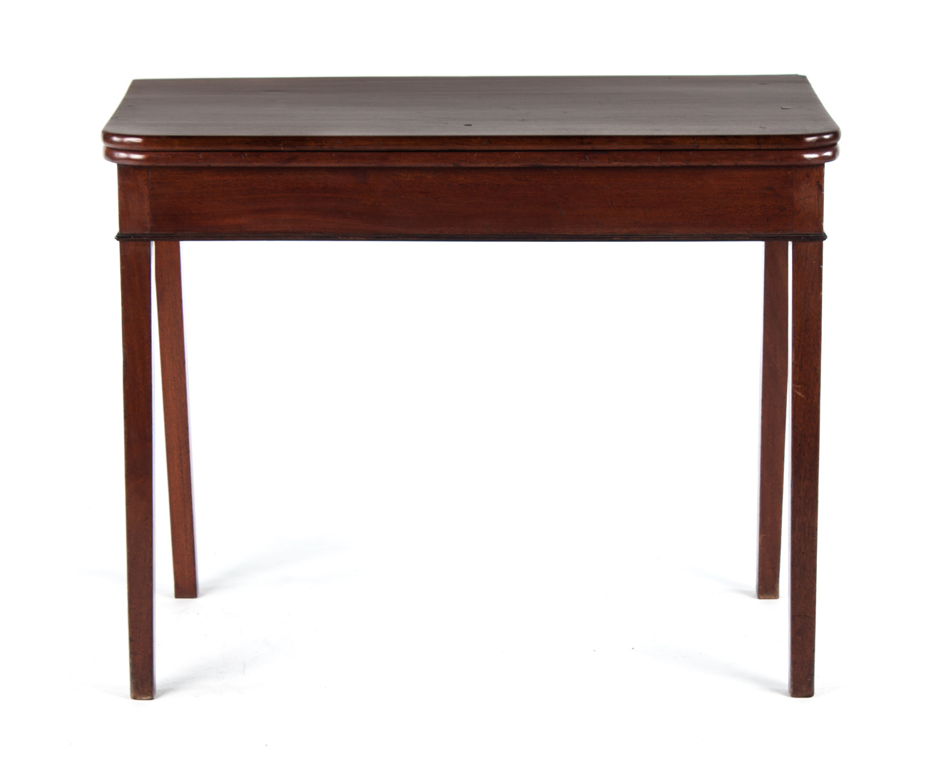 Appraisal: George III mahogany flip-top games table circa flat hinged top