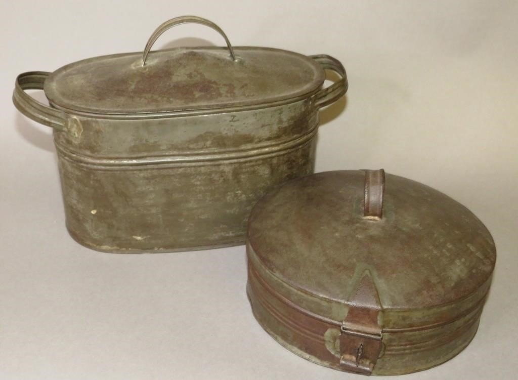 Appraisal: TINWARE PRIMITIVESca - both rolled tinplate and solder construction with