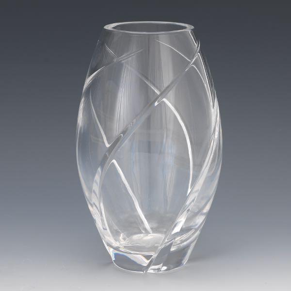 Appraisal: TIFFANY CO CRYSTAL VASE x Ovoid form crystal Tiffany vase