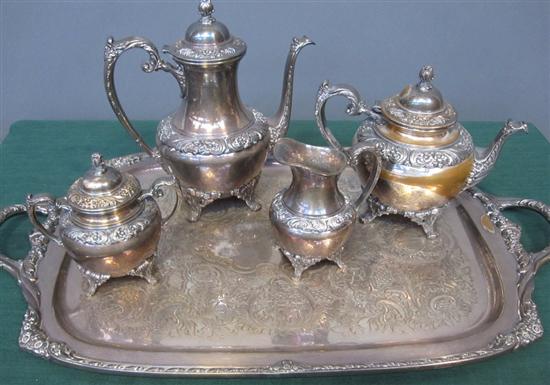 Appraisal: TEA SERVICE A Rogers Brothers silver plated five piece tea