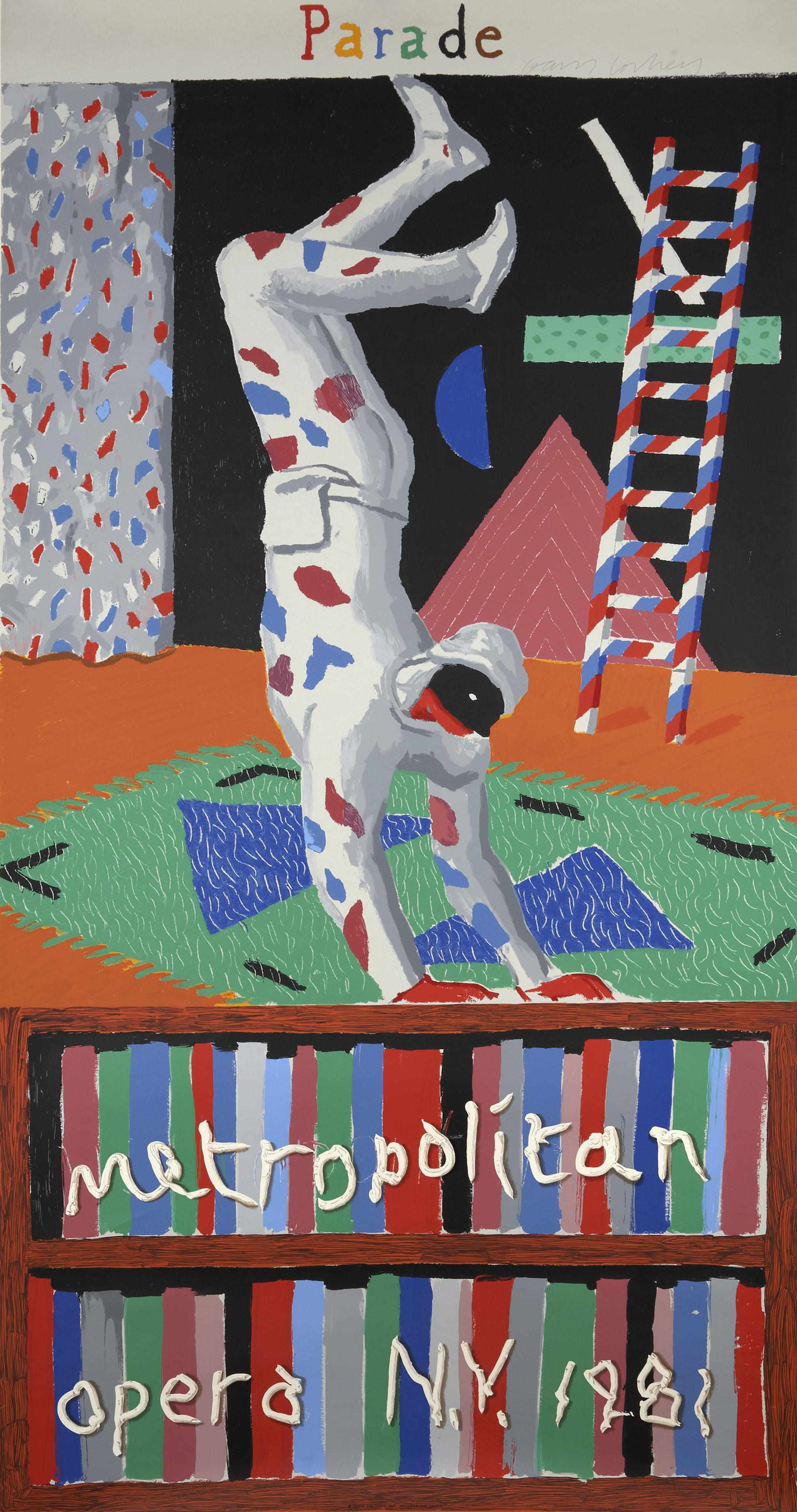 Appraisal: David Hockney British born Parade Parade HP Lithographic poster in