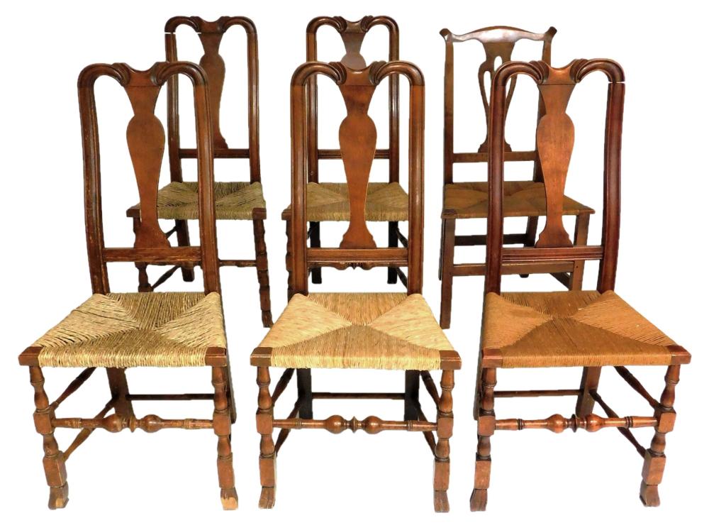 Appraisal: Set of six assembled chairs four finely made th C