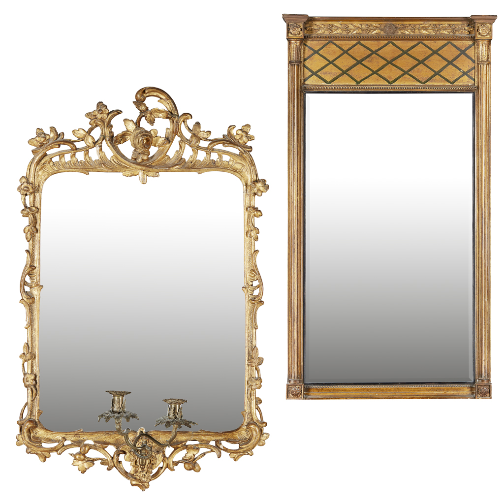 Appraisal: TWO GEORGIAN STYLE MIRRORS TH CENTURY the first of George