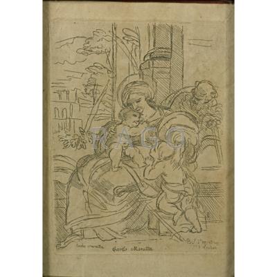 Appraisal: AFTER CARLO MARATTA Italian - Etching of Madonna and Child