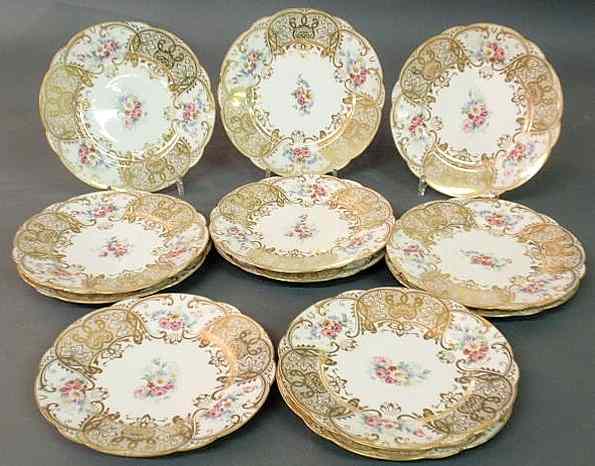 Appraisal: Twelve Limoges china service plates dia each