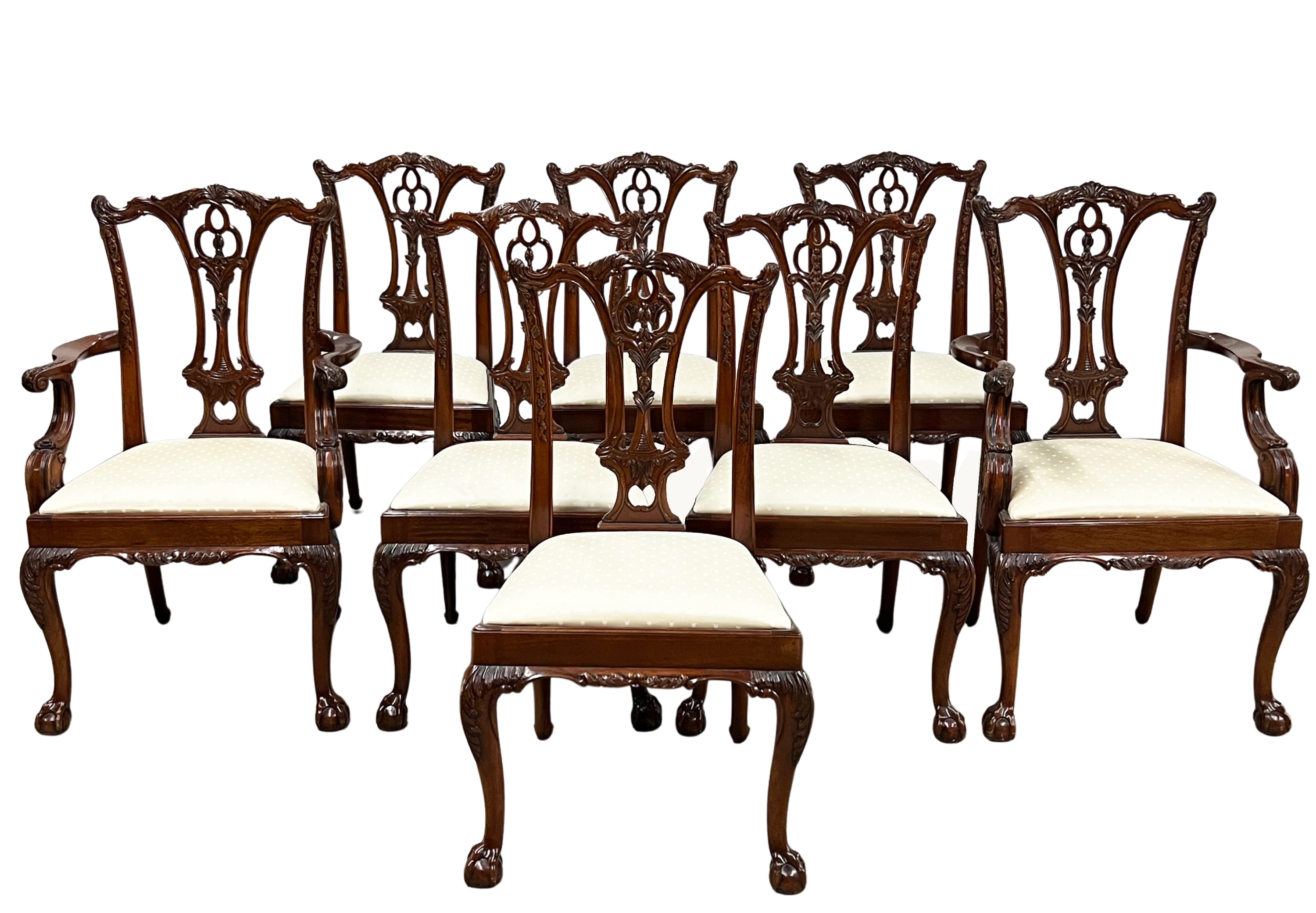 Appraisal: SET OF CHIPPENDALE STYLE DINING CHAIRS Set of Chippendale style