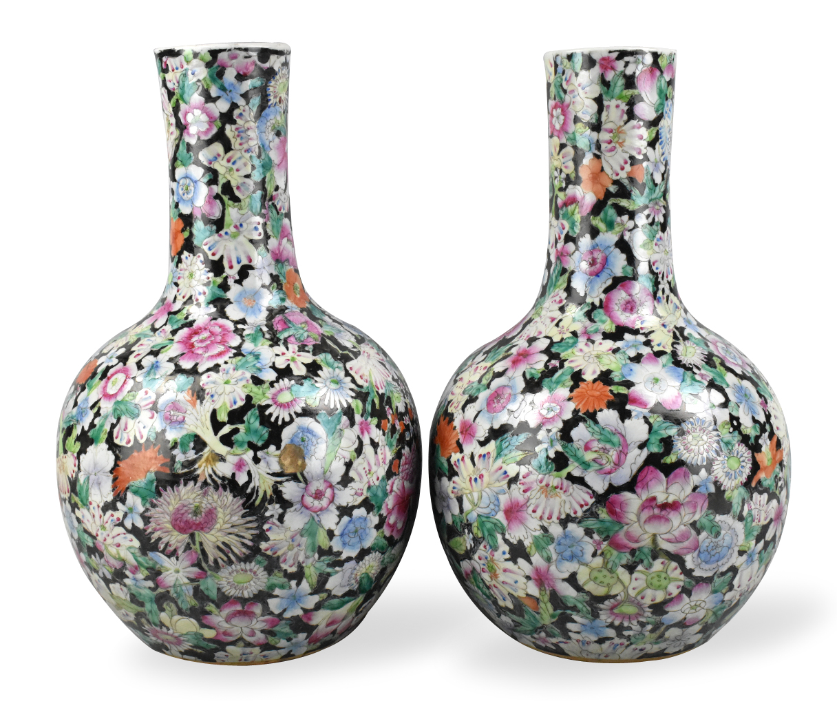 Appraisal: A pair of Chinese milifloral vases dating from the th