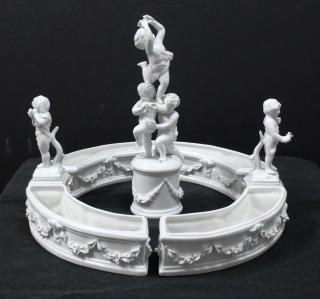 Appraisal: Group of Italian White Ceramic Table Items Comprising a pair