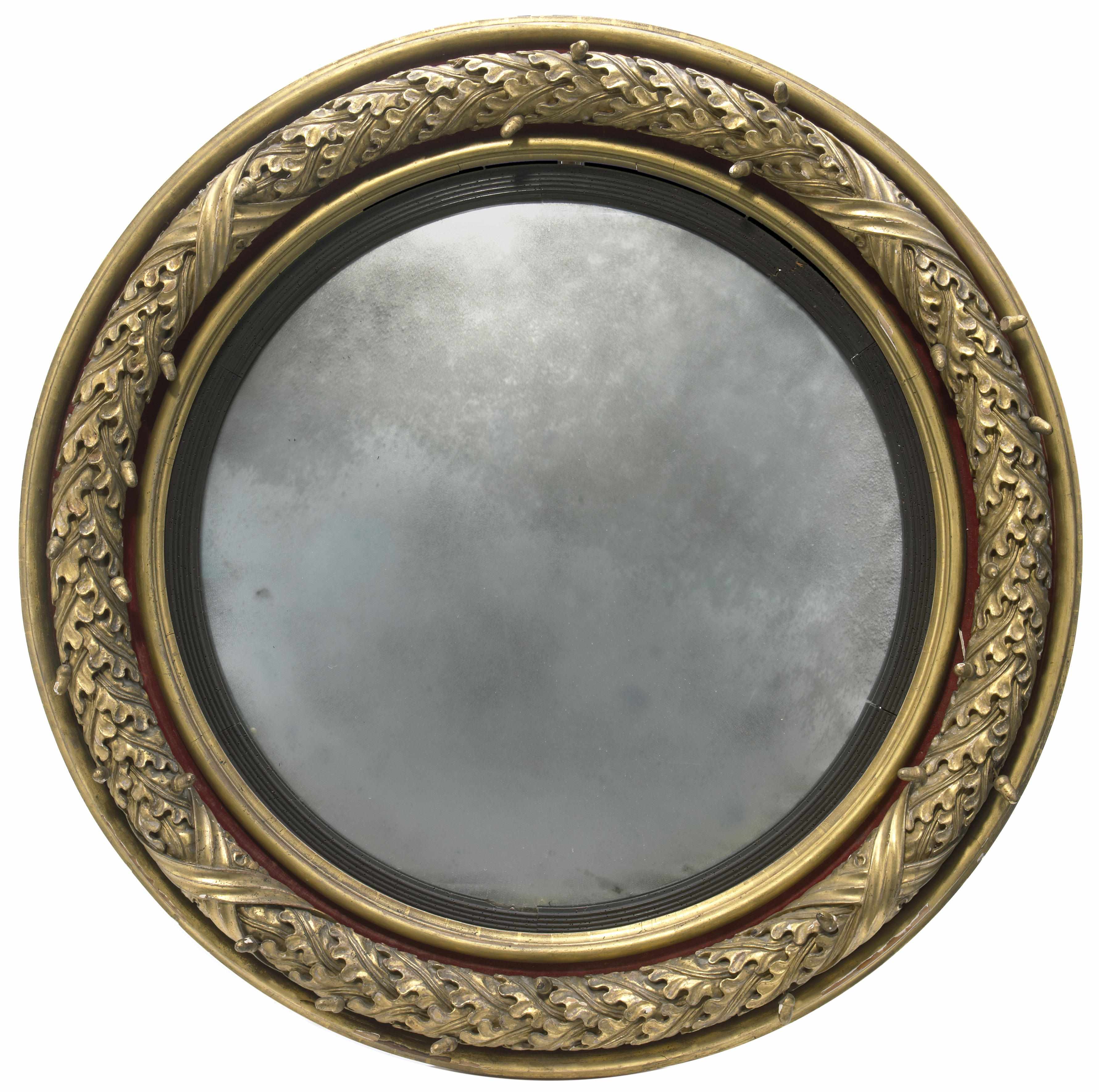 Appraisal: A Regency giltwood and gesso convex mirror first quarter th