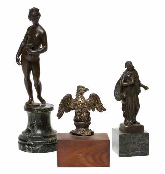 Appraisal: Two Continental Bronze Figures of Women the first nude the