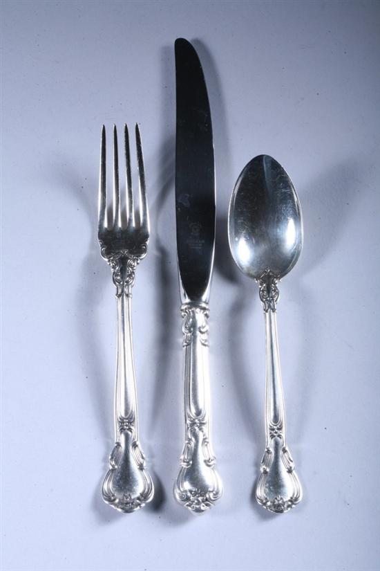 Appraisal: -PIECE GORHAM STERLING SILVER FLATWARE SERVICE Chantilly pattern Service for