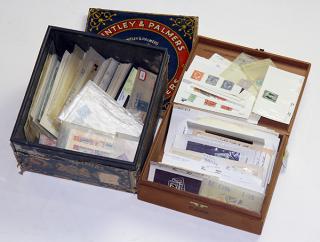 Appraisal: lot of boxes Worldwide mint and used stamps highlights include