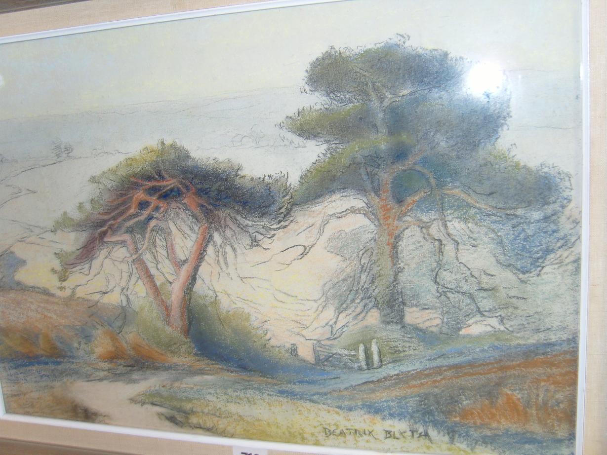 Appraisal: A th century pastel study of a landscape with trees