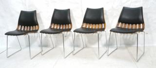 Appraisal: Set Rosewood Slat Back HOVE MOBLER Lounge Chair Set Rosewood