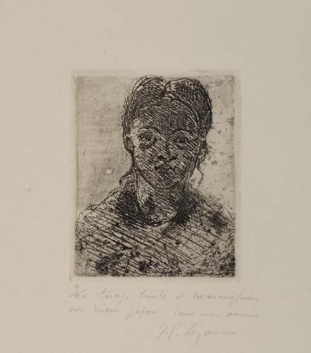 Appraisal: PAUL C ZANNE T te de Jeune Fille Etching printed