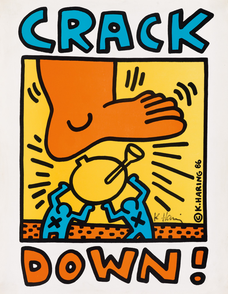 Appraisal: KEITH HARING - CRACK DOWN x inches x cm Condition