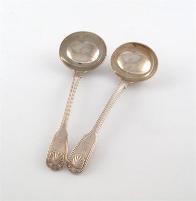 Appraisal: A pair of Victorian silver Fiddle Thread and Shell pattern