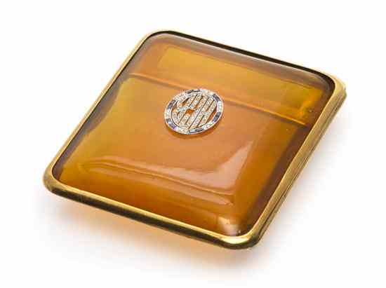 Appraisal: An Art Deco Karat Yellow Gold Platinum Tortoiseshell Diamond and