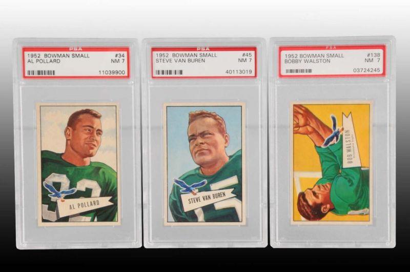 Appraisal: Lot of Bowman Philadelphia Football Cards Description Three small Bowman