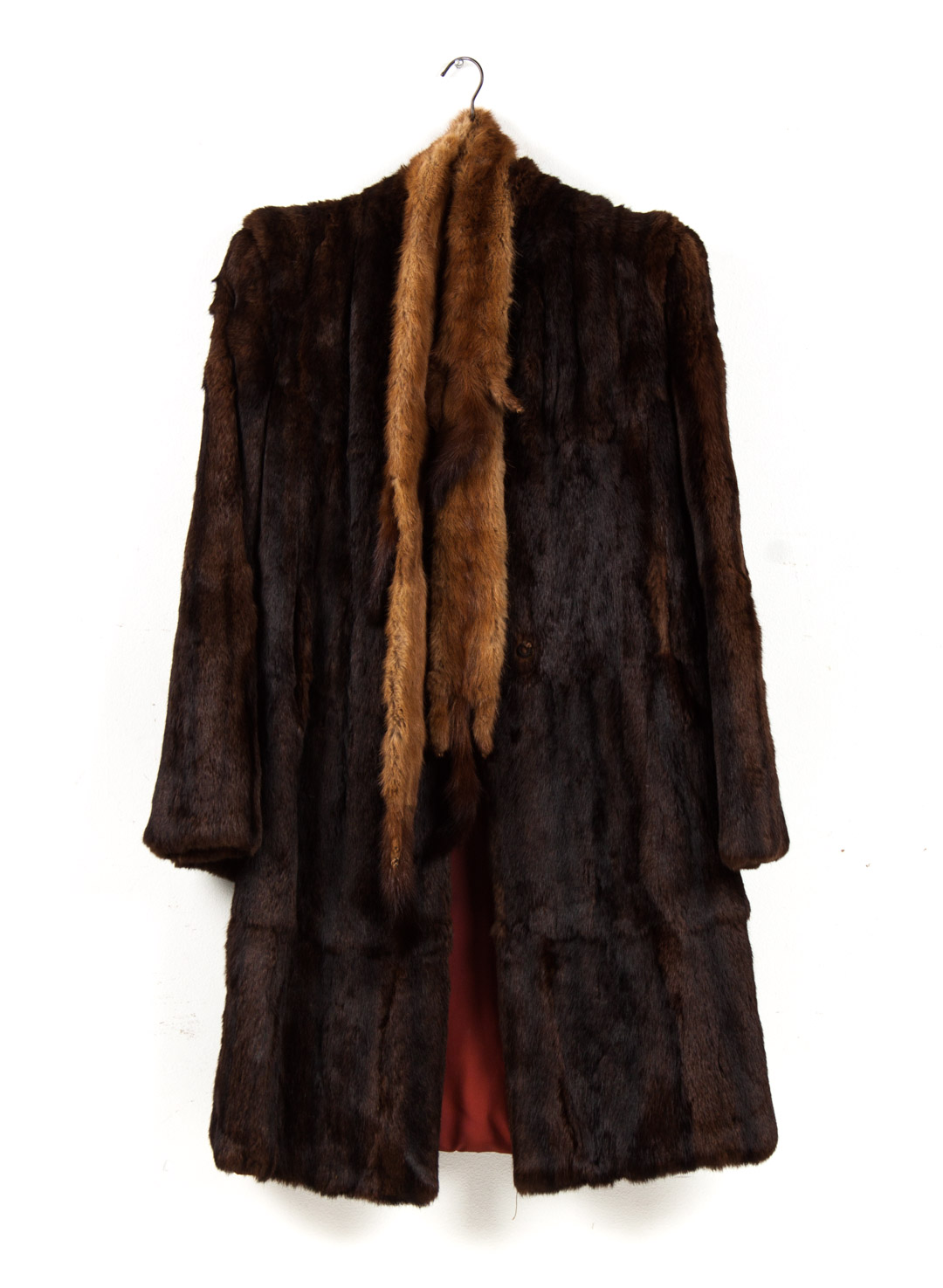 Appraisal: Lady's brown mink fur coat Harper Furs Baltimore collarless mink