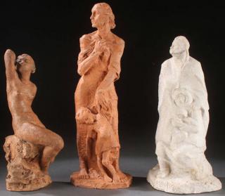 Appraisal: UKRANIAN SCULPTED FIGURES CIRCA ANTON PAVLOS UKRANIAN - A GROUP