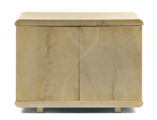 Appraisal: Sale Lot A Laquered Goatskin Cabinet style of karl springer