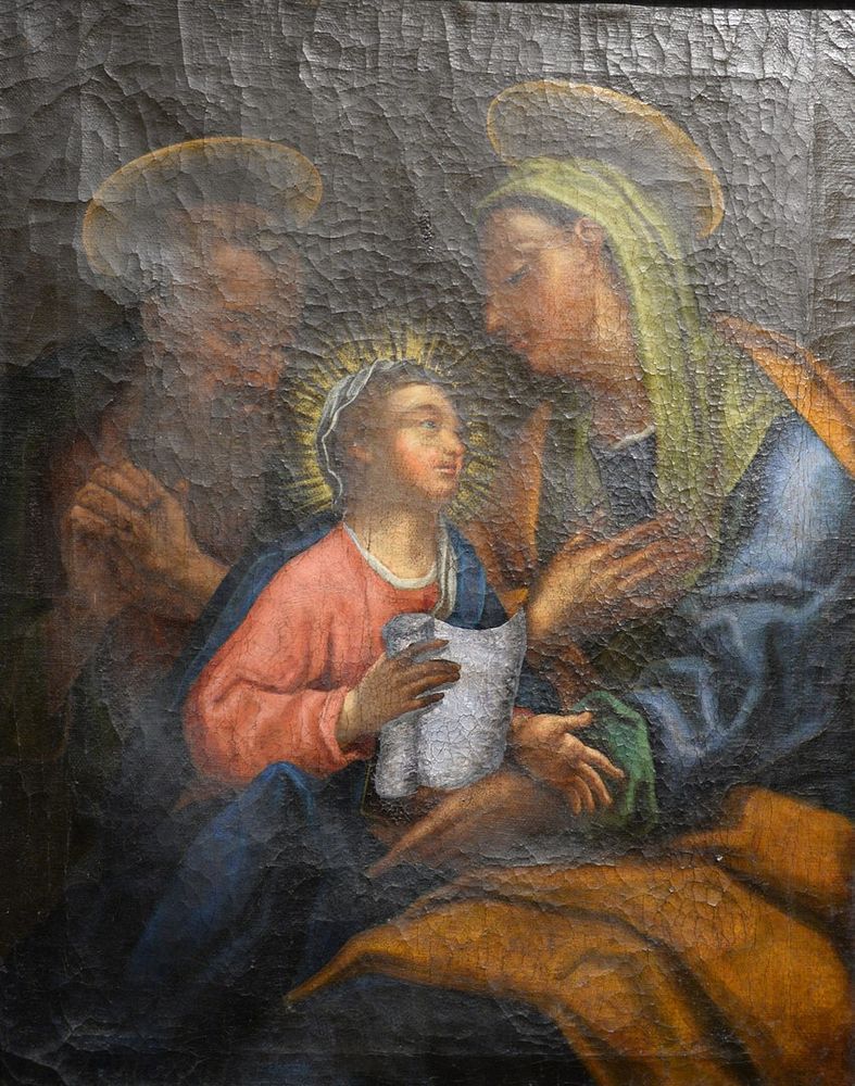 Appraisal: Unknown Artist Adoration oil on canvas probably th century unsigned