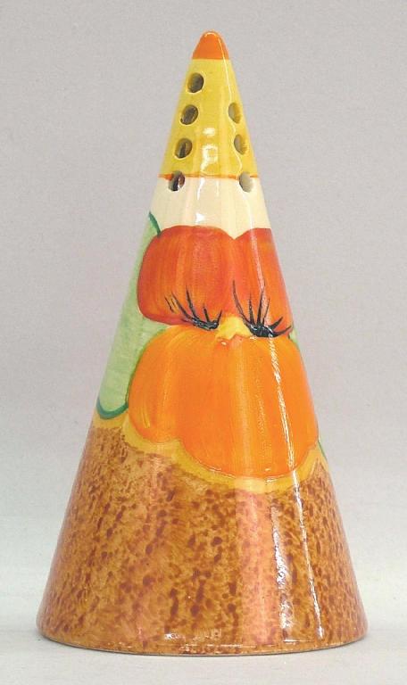 Appraisal: Nasturtium' Bizarre conical sugar sifter high